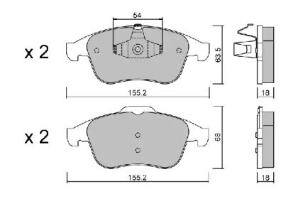 Комплект тормозных колодок AISIN BPRE-1019